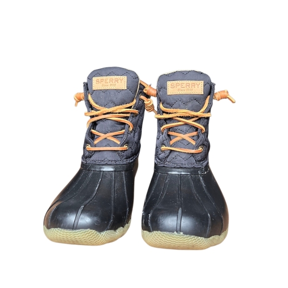Sperry Womens STS84367 Black Top Sider Quilted Saltwater Duck Rain Boots Size 8 - Picture 2 of 11